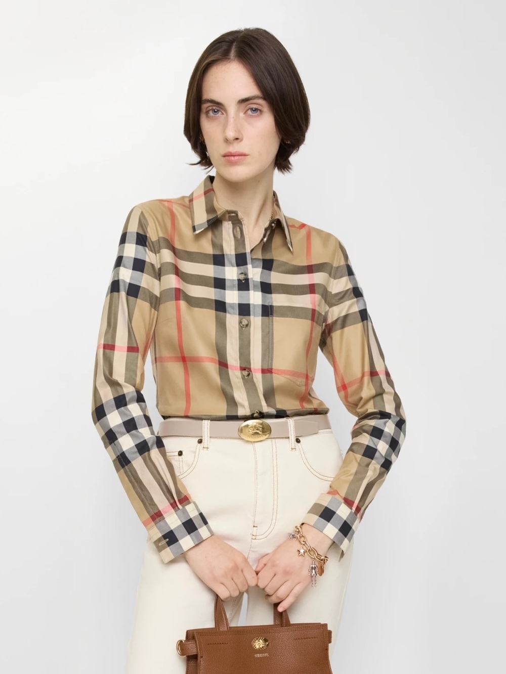 Authentic Burberry Classic tailored multicoloured plaid button down shirt | SP